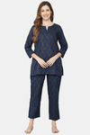Shararat Cotton Pyajama Set - Dark Blue — thumbnail 5